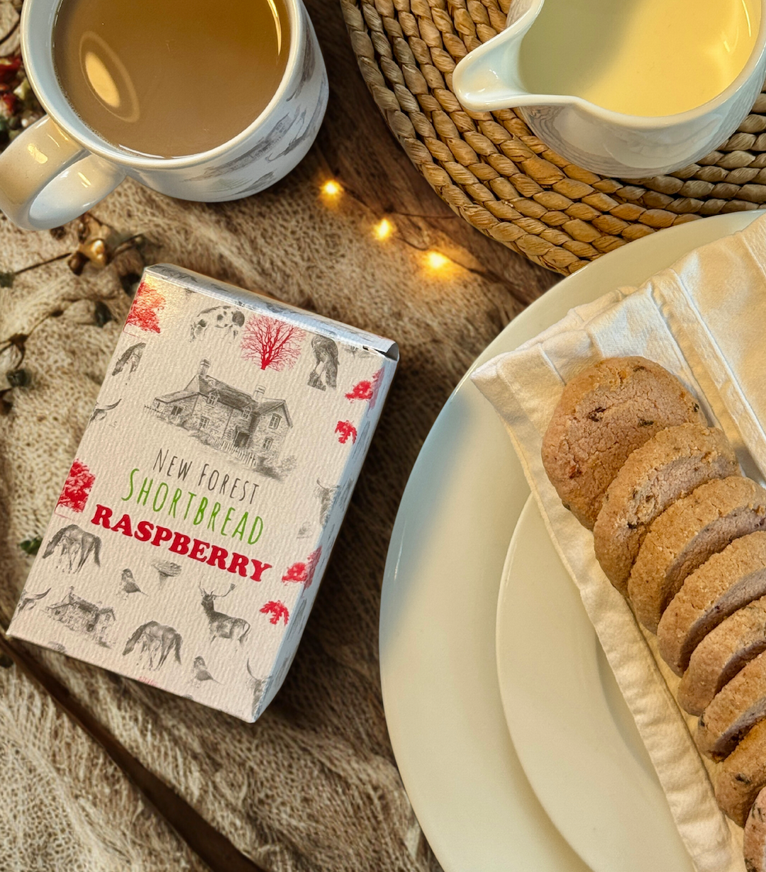 Raspberry Flavoured New Forest Shortbread - Box of 8