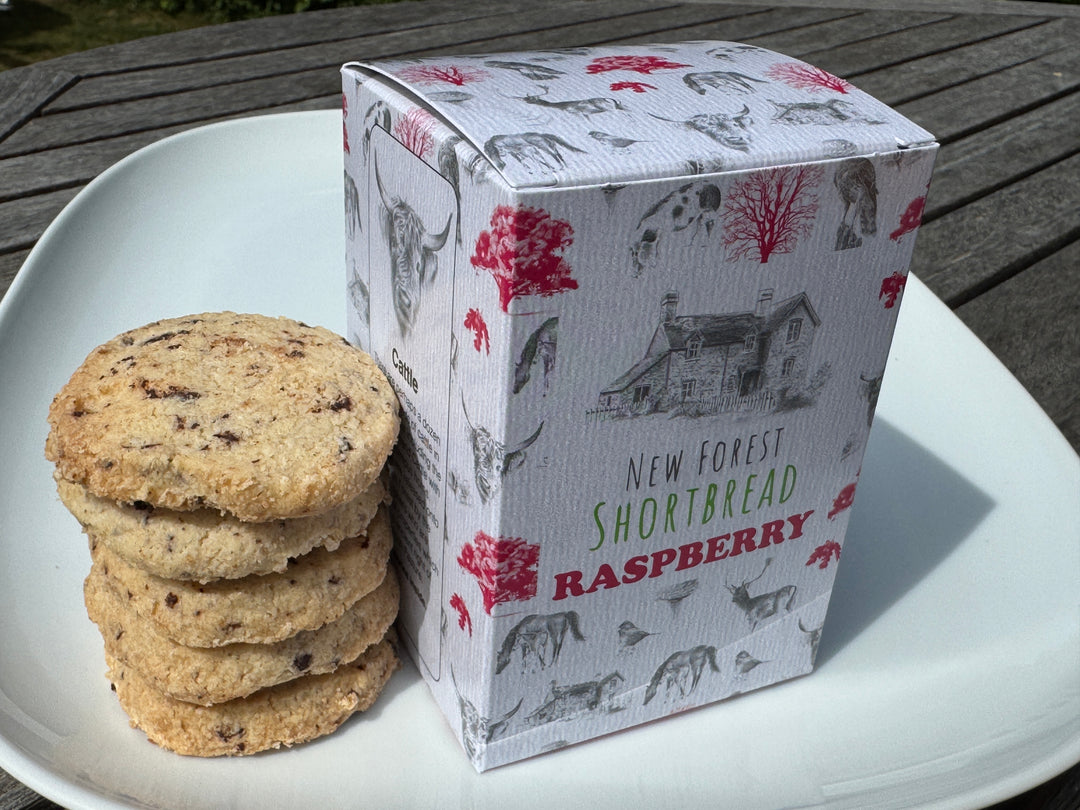 Raspberry Flavoured New Forest Shortbread - Box of 8