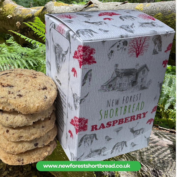 Raspberry Flavoured New Forest Shortbread - Box of 8