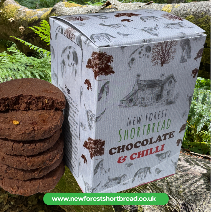LIMITED EDITION: Chocolate & Chilli flavoured New Forest Shortbread - Box of 8