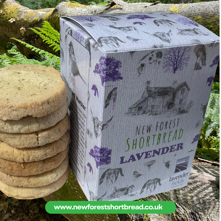 Lavender Flavoured New Forest Shortbread - Box of 8 (Short dated)