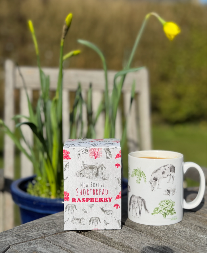 Raspberry Flavoured New Forest Shortbread - Box of 8