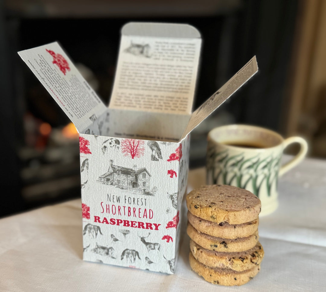 Raspberry Flavoured New Forest Shortbread - Box of 8
